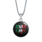 Italian Wifey With Circle Pendant Necklace