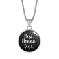 Best Nonna Ever With Black Circle Pendant Necklace