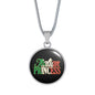 Italian Princess With Black Circle Pendant Necklace