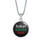 Italian Girls Rock With Black Circle Pendant Necklace