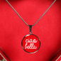 Ciao Bella with Red Circle Pendant Necklace