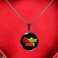 Sicilian Nonna With Black Circle Pendant Necklace