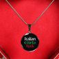 Italian Girls Rock With Black Circle Pendant Necklace