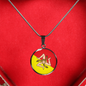 Sicilian Flag With Circle Pendant Necklace