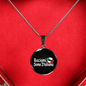 Kiss Me I'm Italian with Circle Pendant Necklace
