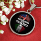 American Grown with Italian Roots with Circle Pendant Necklace