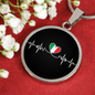 Italian Lifeline With Circle Pendant Necklace