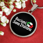 Kiss Me I'm Italian with Circle Pendant Necklace