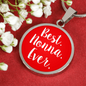 Best Nonna Ever With Red Circle Pendant Necklace
