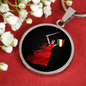 Italian Woman Warrior with Circle Pendant Necklace