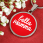 Bella Mamma with Red Circle Pendant Necklace