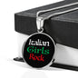 Italian Girls Rock With Black Circle Pendant Necklace