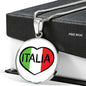 Italia - Heart with Circle Pendant Necklace