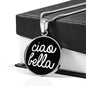 Ciao Bella with Black Circle Pendant Necklace