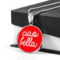 Ciao Bella with Red Circle Pendant Necklace