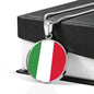 Italian Flag With Circle Pendant Necklace