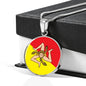 Sicilian Flag With Circle Pendant Necklace