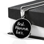 Best Mamma Ever With Black Circle Pendant Necklace