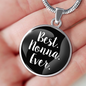 Best Nonna Ever With Black Circle Pendant Necklace