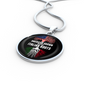 American Grown with Italian Roots with Circle Pendant Necklace