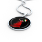 Italian Woman Warrior with Circle Pendant Necklace
