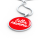 Bella Mamma with Red Circle Pendant Necklace