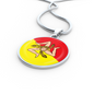 Sicilian Flag With Circle Pendant Necklace