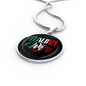 Italian Wifey With Circle Pendant Necklace