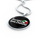 Kiss Me I'm Italian with Circle Pendant Necklace