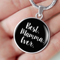 Best Mamma Ever With Black Circle Pendant Necklace