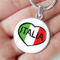 Italia - Heart with Circle Pendant Necklace