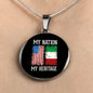 Italian My Nation My Heritage With Circle Pendant Necklace