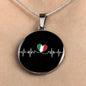 Italian Lifeline With Circle Pendant Necklace
