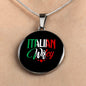 Italian Wifey With Circle Pendant Necklace