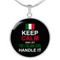 Let The Italian Girl Handle It With Circle Pendant Necklace in Gold & Stainless Steel