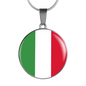 Italian Flag With Circle Pendant Necklace
