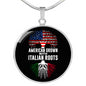 American Grown with Italian Roots with Circle Pendant Necklace in Gold & Stainless Steel