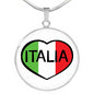 Italia - Heart with Circle Pendant Necklace