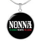 Nonna The Woman The Myth The Legend with Circle Pendant Necklace in Gold & Stainless Steel