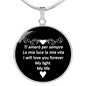 I Will Love You Forever with Circle Pendant Necklace in Gold & Stainless Steel