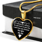 I Will Love You Forever with Heart Pendant Necklace in Gold & Stainless Steel