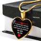 I Will Love You Forever in Red Heart Pendant Necklace in Gold & Stainless Steel
