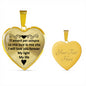 I Will Love You Forever with Transparent Heart Pendant Necklace in Gold & Stainless Steel