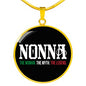 Nonna The Woman The Myth The Legend with Circle Pendant Necklace in Gold & Stainless Steel