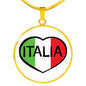 Italia - Heart with Circle Pendant Necklace