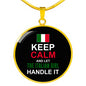 Let The Italian Girl Handle It With Circle Pendant Necklace in Gold & Stainless Steel