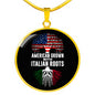 American Grown with Italian Roots with Circle Pendant Necklace in Gold & Stainless Steel