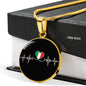Italian Lifeline With Circle Pendant Necklace in Gold & Stainless Steel