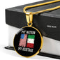Italian My Nation My Heritage With Circle Pendant Necklace in Gold & Stainless Steel