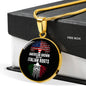 American Grown with Italian Roots with Circle Pendant Necklace in Gold & Stainless Steel